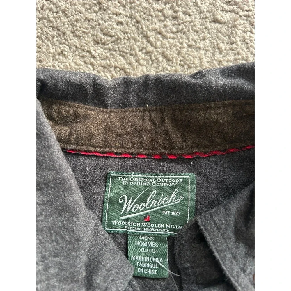 Woolrich Men's XL Sportsman Chamo Long Sleeve Button‎ Down Gray Outdoor Work